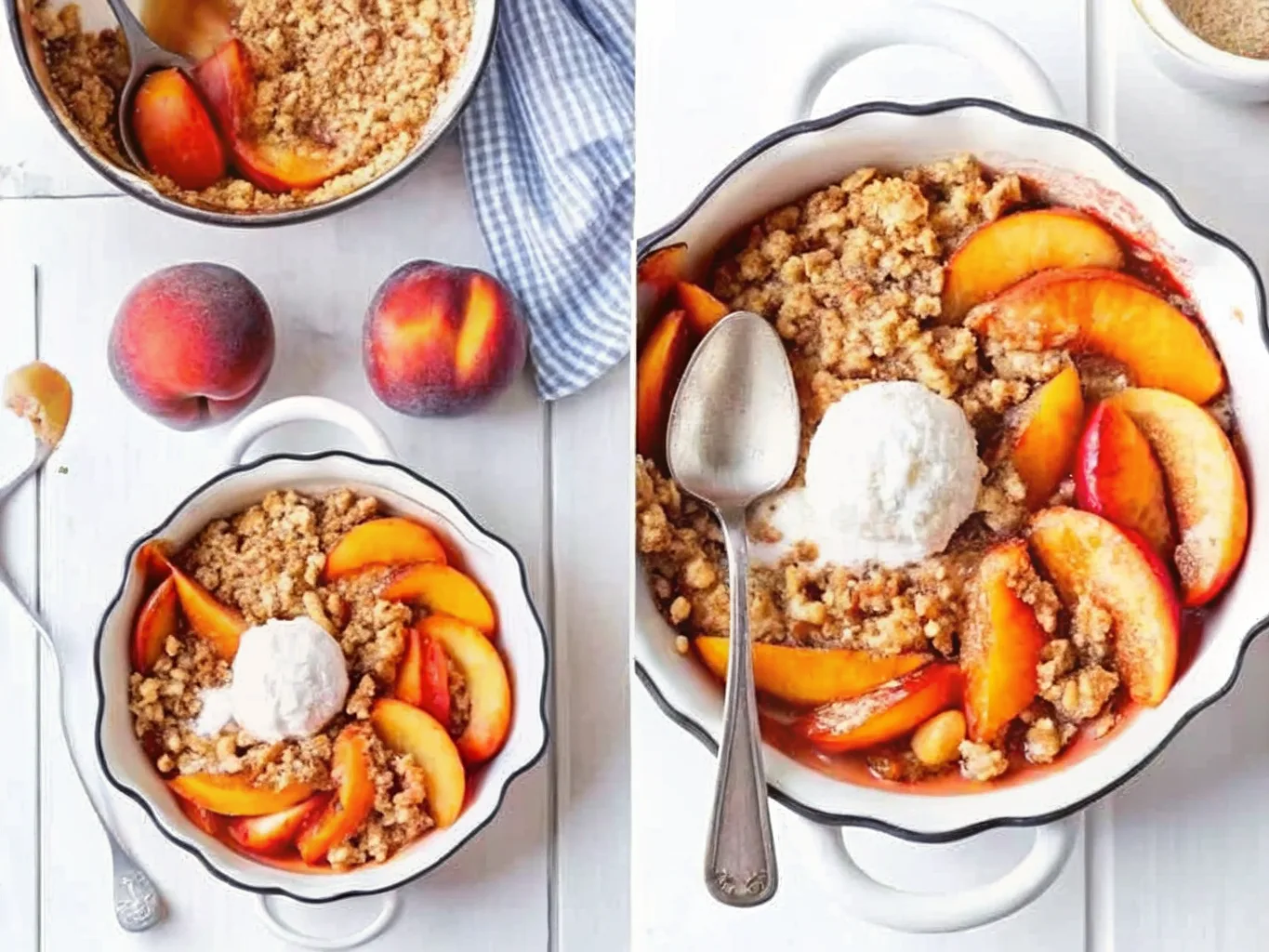 close up image of served Peach Crisp