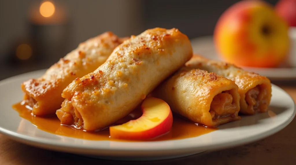 peach cobbler egg rolls​