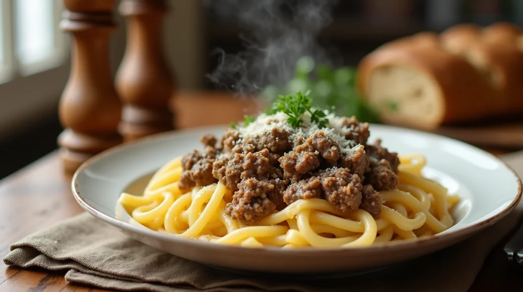 Ground Beef Alfredo