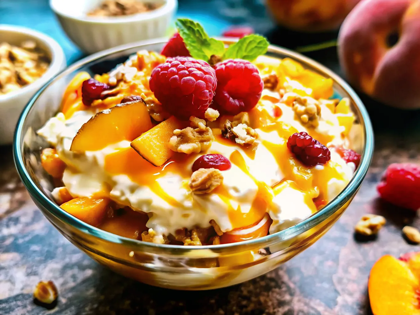 image of Millionaire Peach Salad Recipe