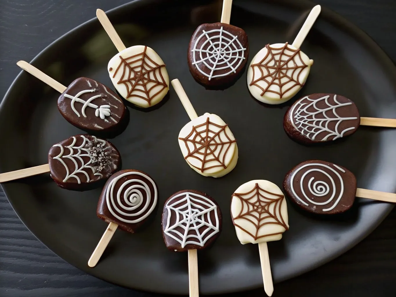 Apple Spiderweb Pops