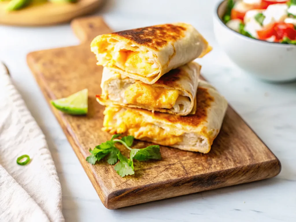 Cheesy Garlic Chicken Wraps