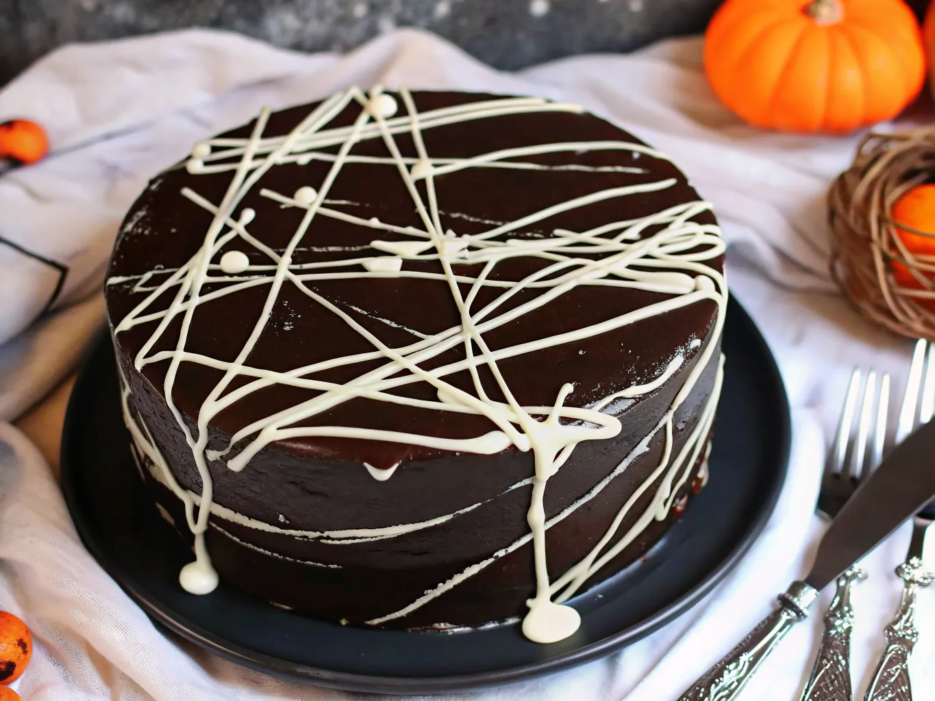 Spooky Spider Web Cake